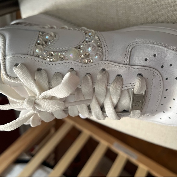 Women’s Air Force 1s Bedazzled for my Wedding Reception worn for 4 hours - Picture 6 of 7